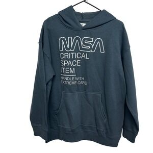 GAP Gray NASA Critical Space Item Fleece Hoodie Sz M Streetwear Athleisure Nomad